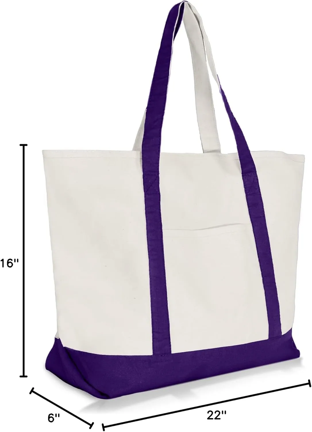 22" Heavy Duty Cotton Canvas Tote Bag (Zippered)