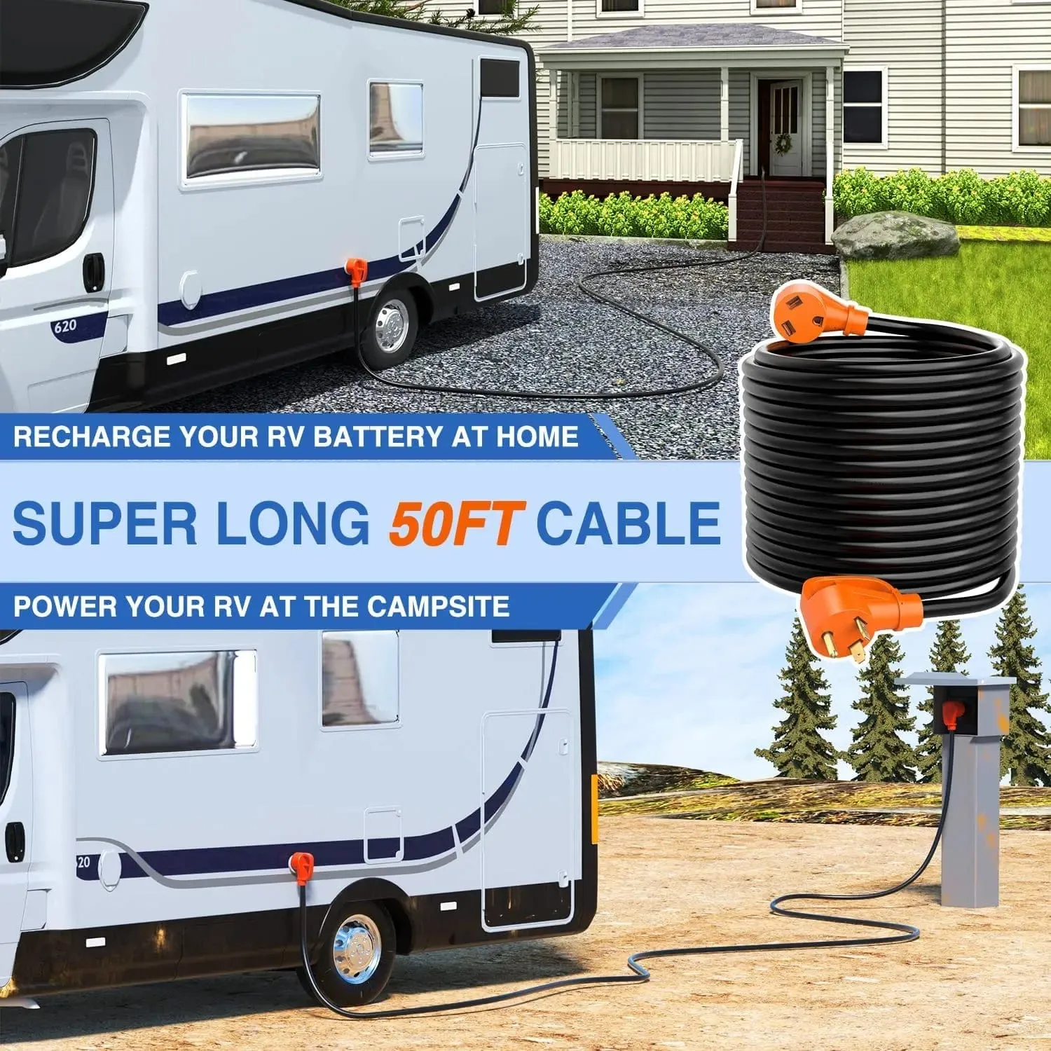 30Amp 50FT RV Extension Cord