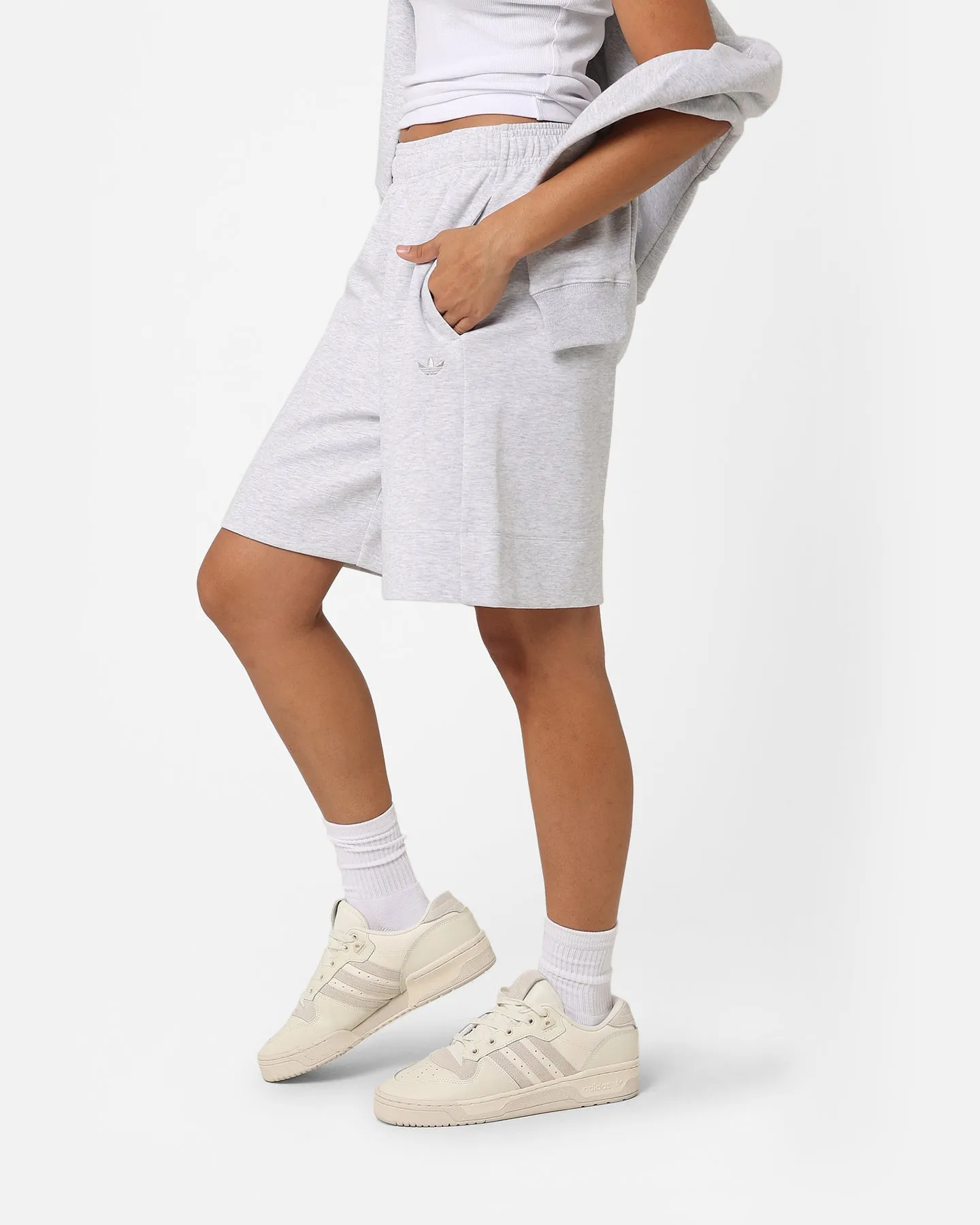 Adidas Women's Essentials Shorts Light Grey Heat