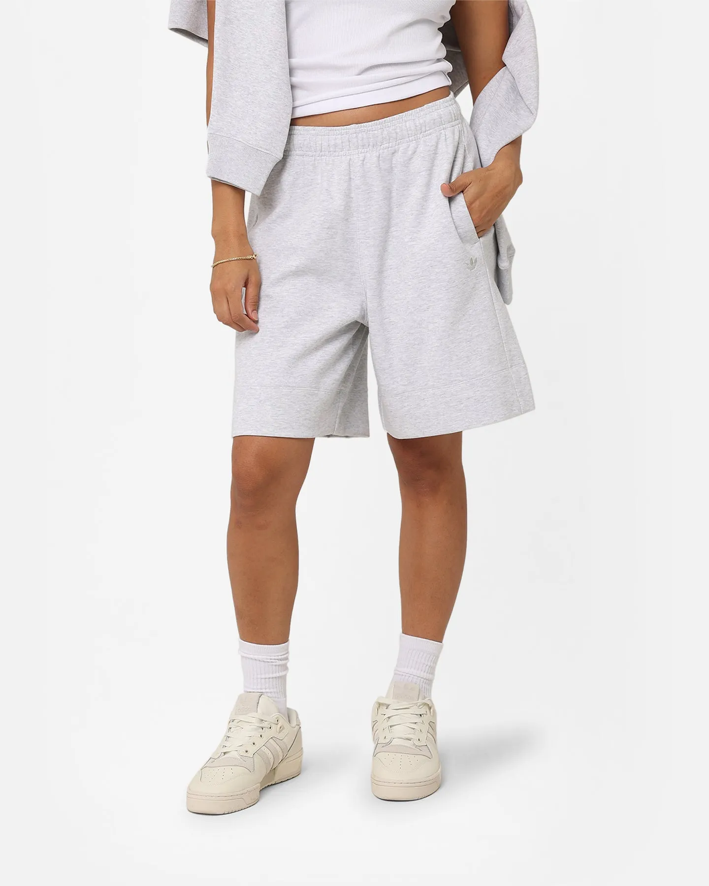 Adidas Women's Essentials Shorts Light Grey Heat