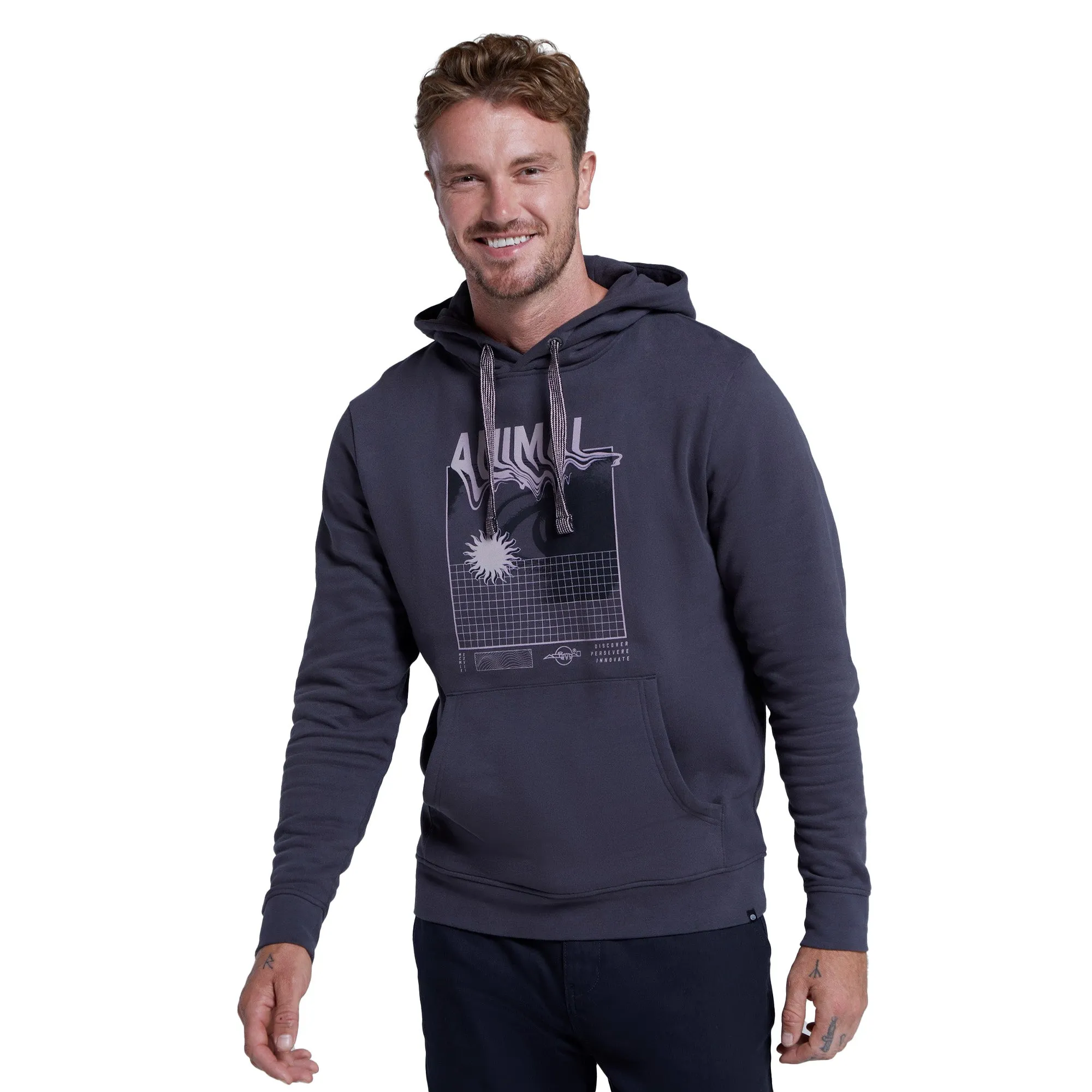 Animal Mens River Wavy Logo Hoodie