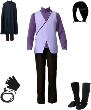 Anime Cosplay Dark Blue Cloak Purple Costume Men's clothing Parts Halloween Suit