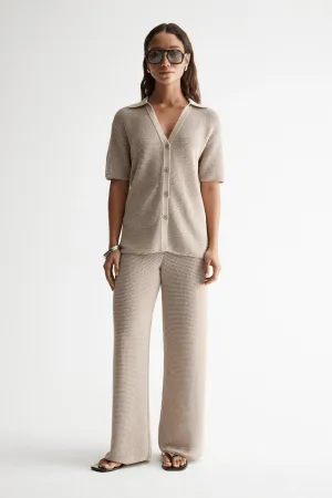 ASPEN CROCHET SHIRT TAUPE