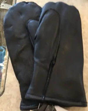 Auclair Leather Finger Mitts Black Style 7G810