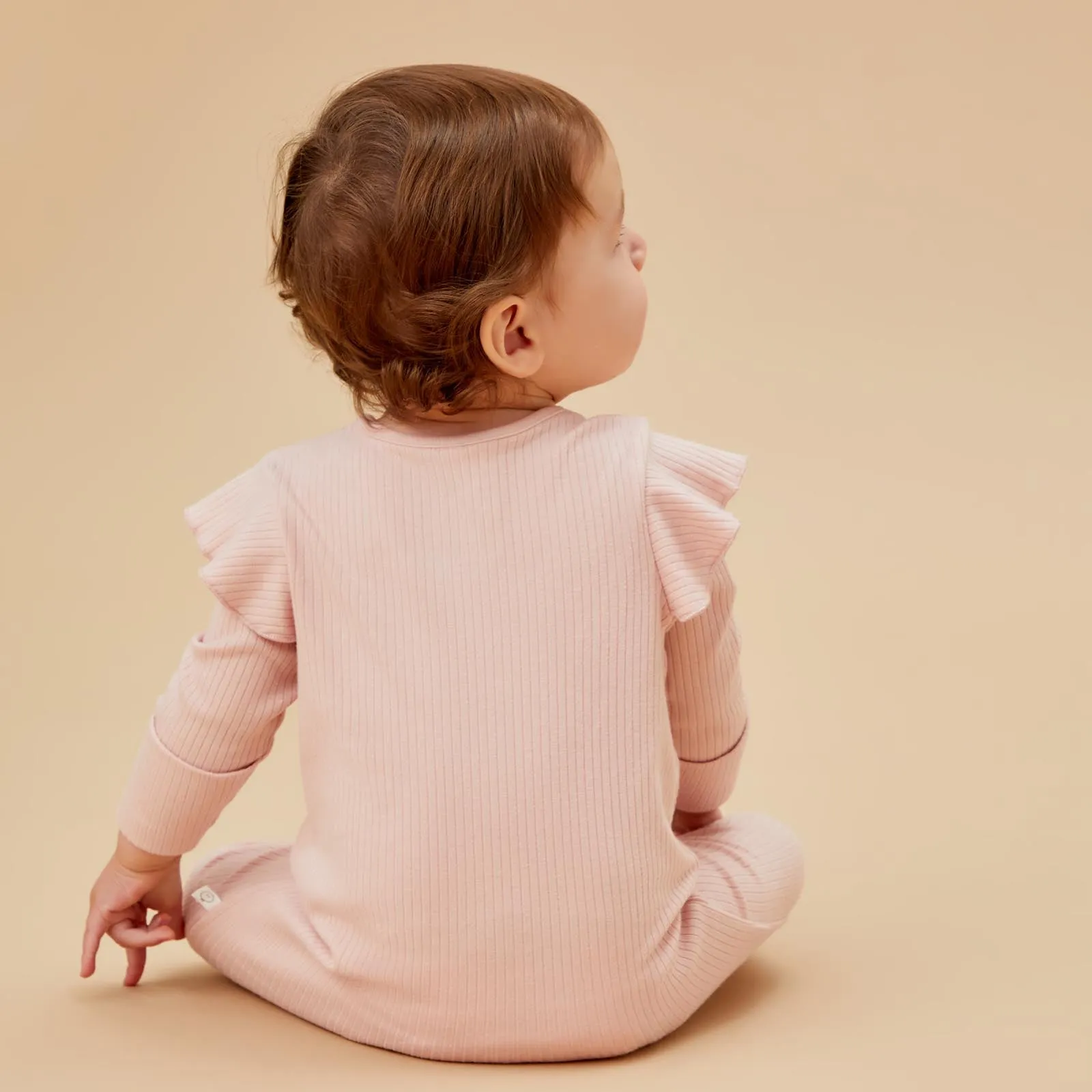 Bear Print & Frilled Ribbed Clever Zip Sleepsuit 2 Pack