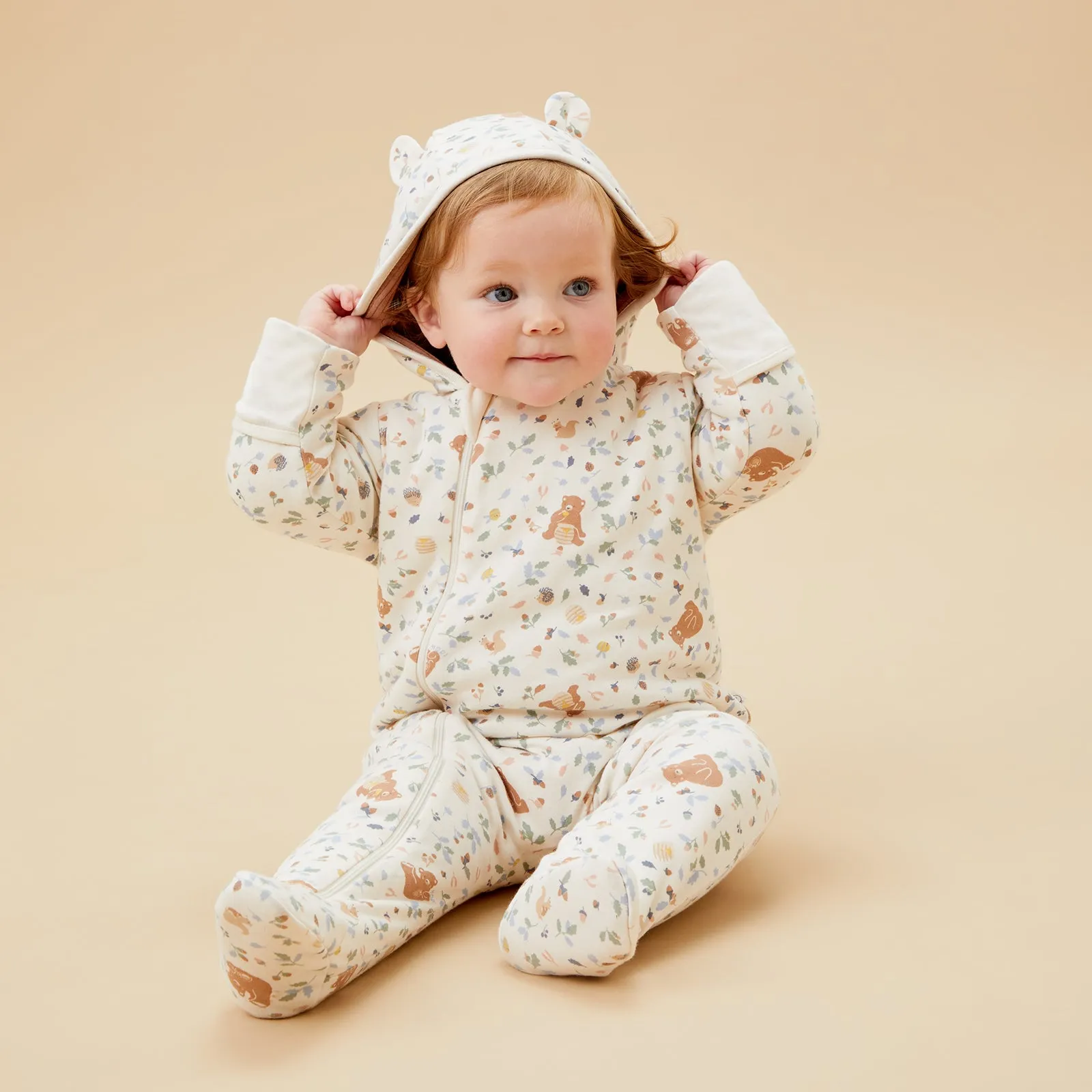 Bear Print Pramsuit