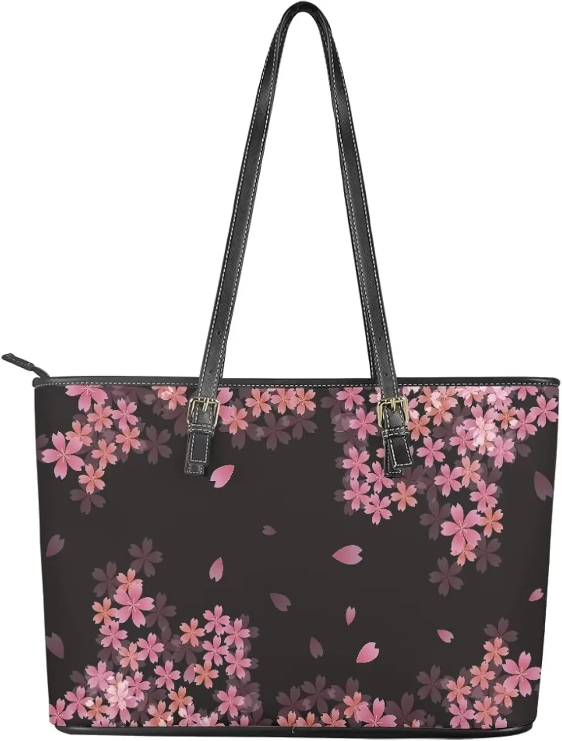 Big Leather Shoulder Purse for Women Casual Zippered Top Handle Tote Bags Everyday Handbag