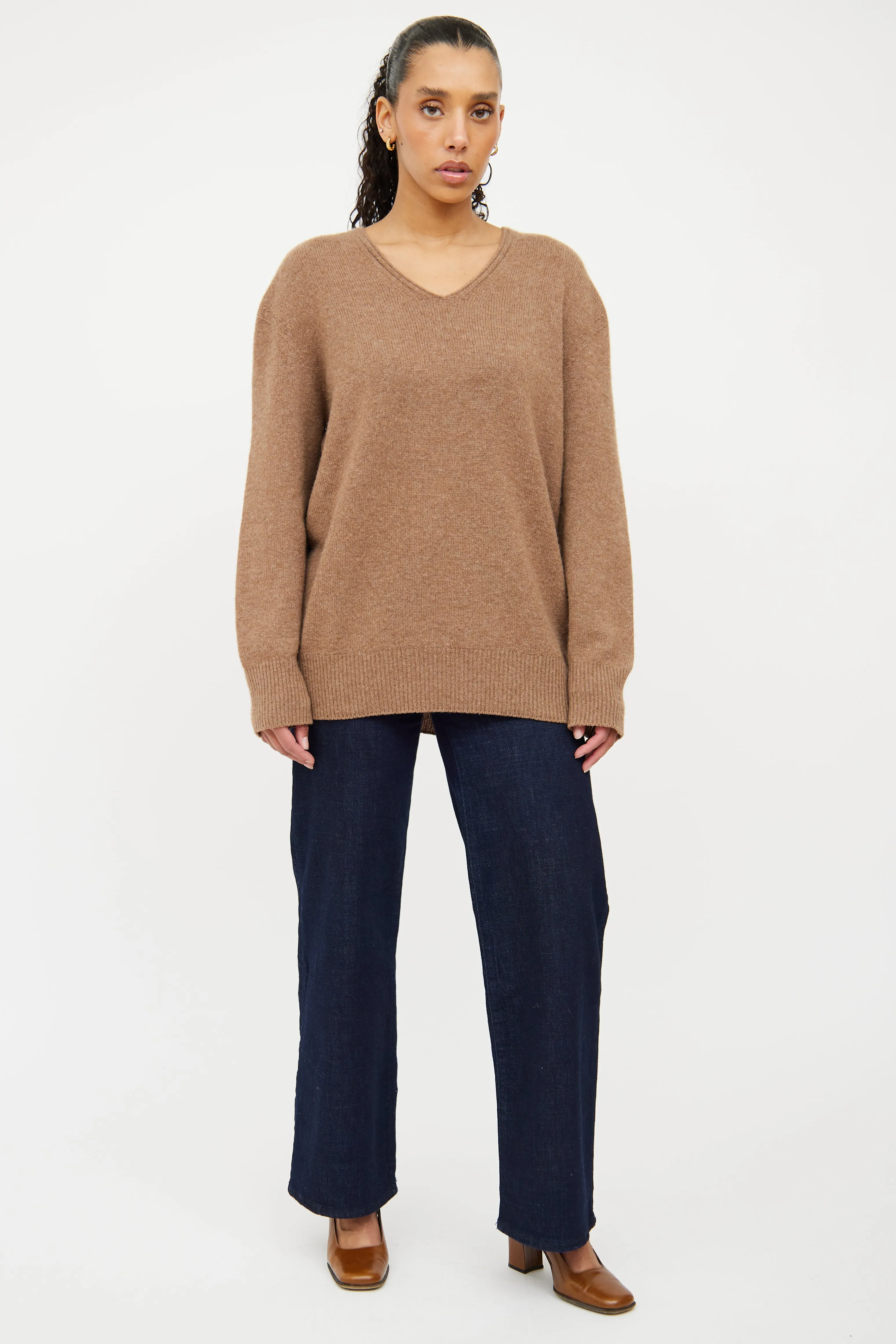 Brown Knit Long Sleeve Sweater