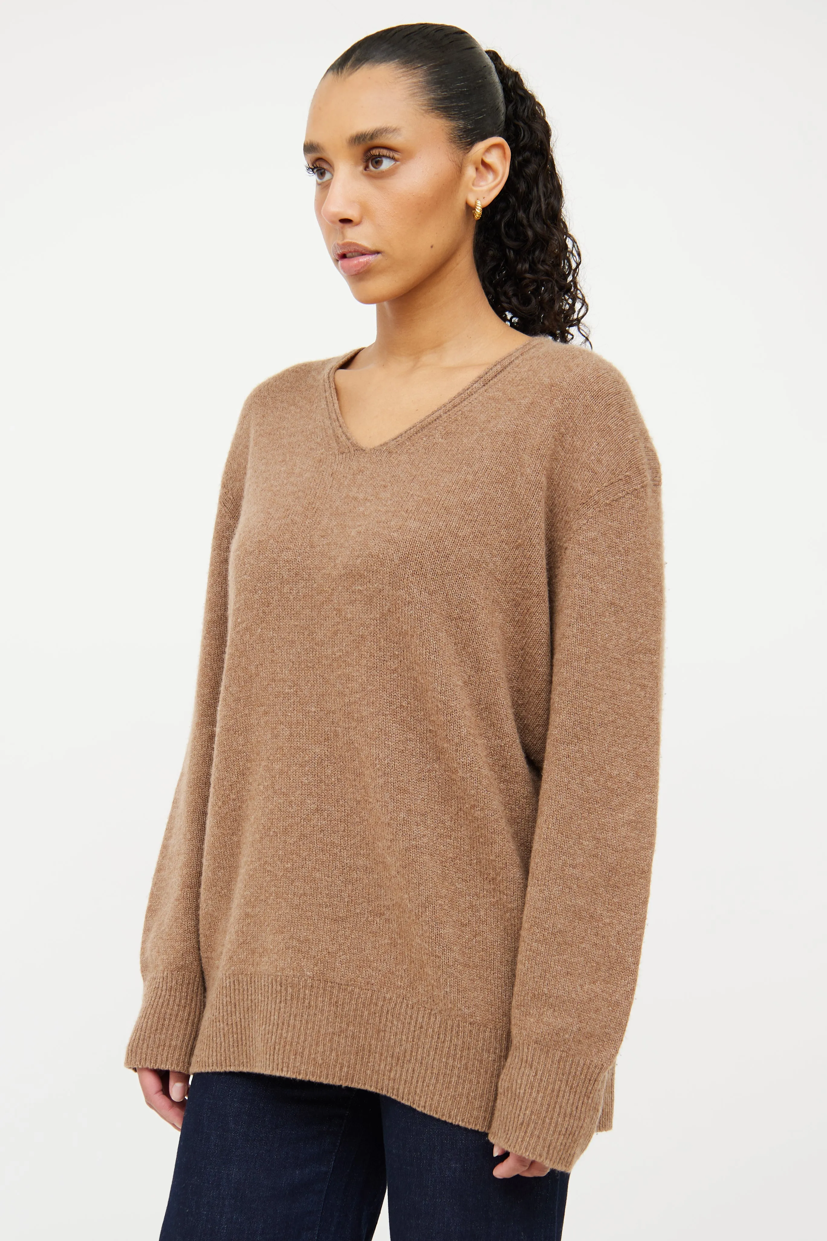 Brown Knit Long Sleeve Sweater