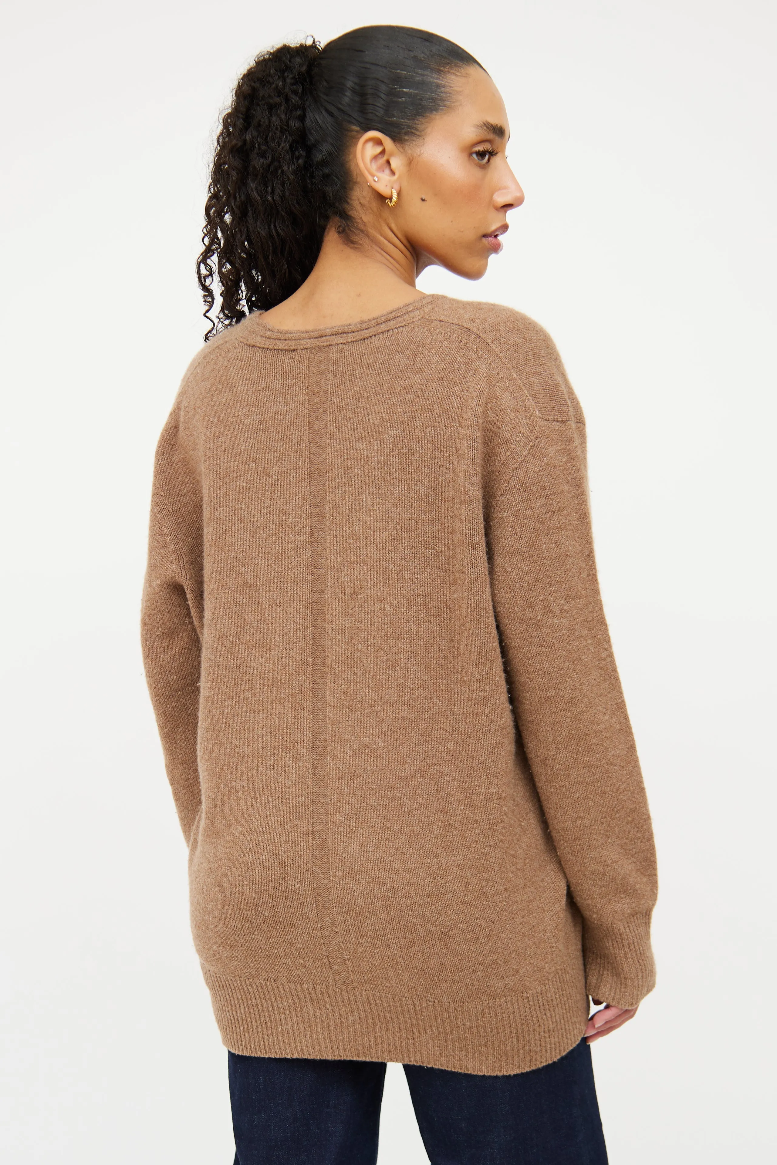 Brown Knit Long Sleeve Sweater
