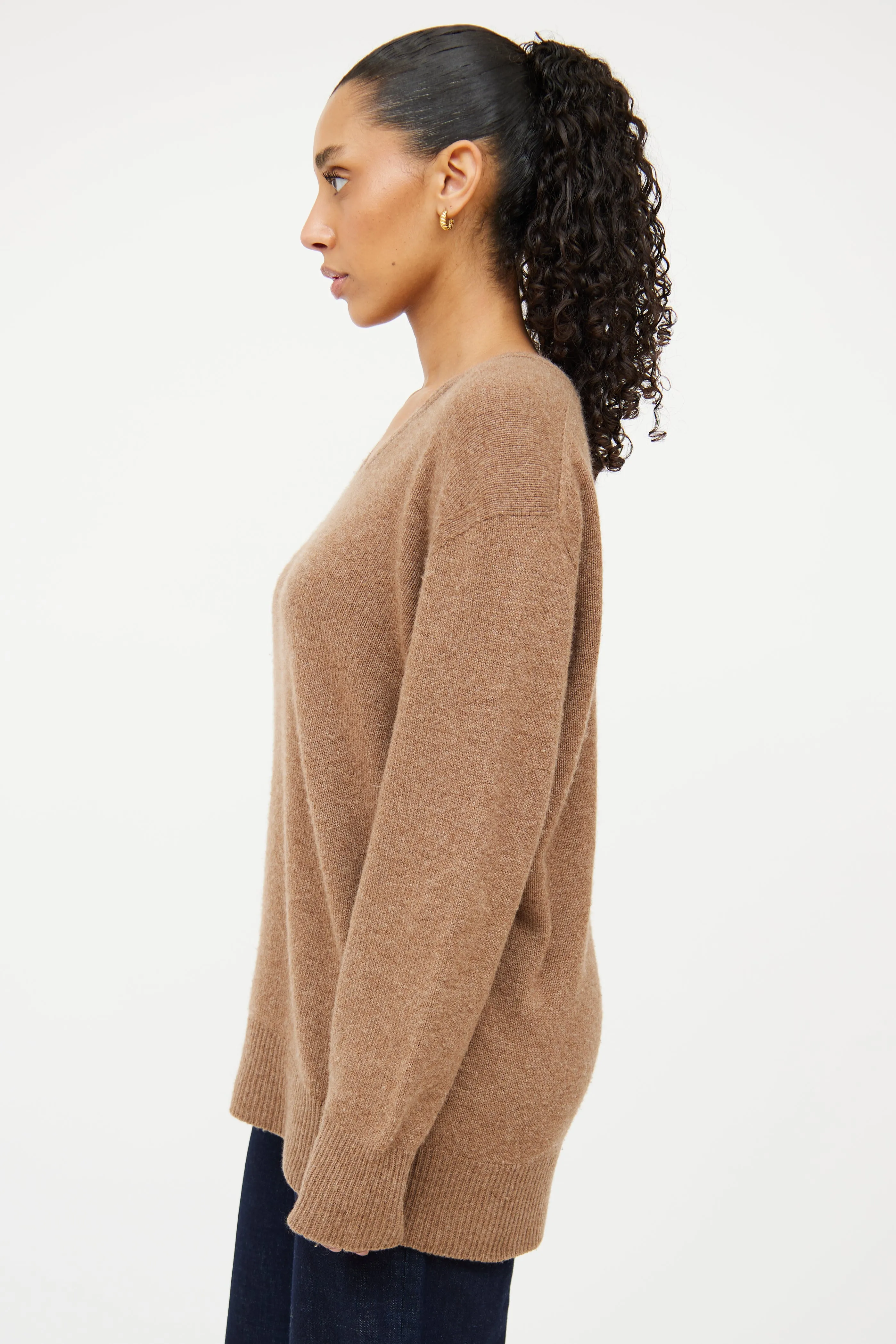 Brown Knit Long Sleeve Sweater