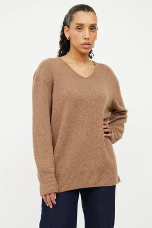 Brown Knit Long Sleeve Sweater