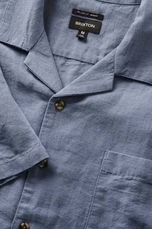 BUNKER LINEN BLEND S/S SHIRT FLINT STONE BLUE