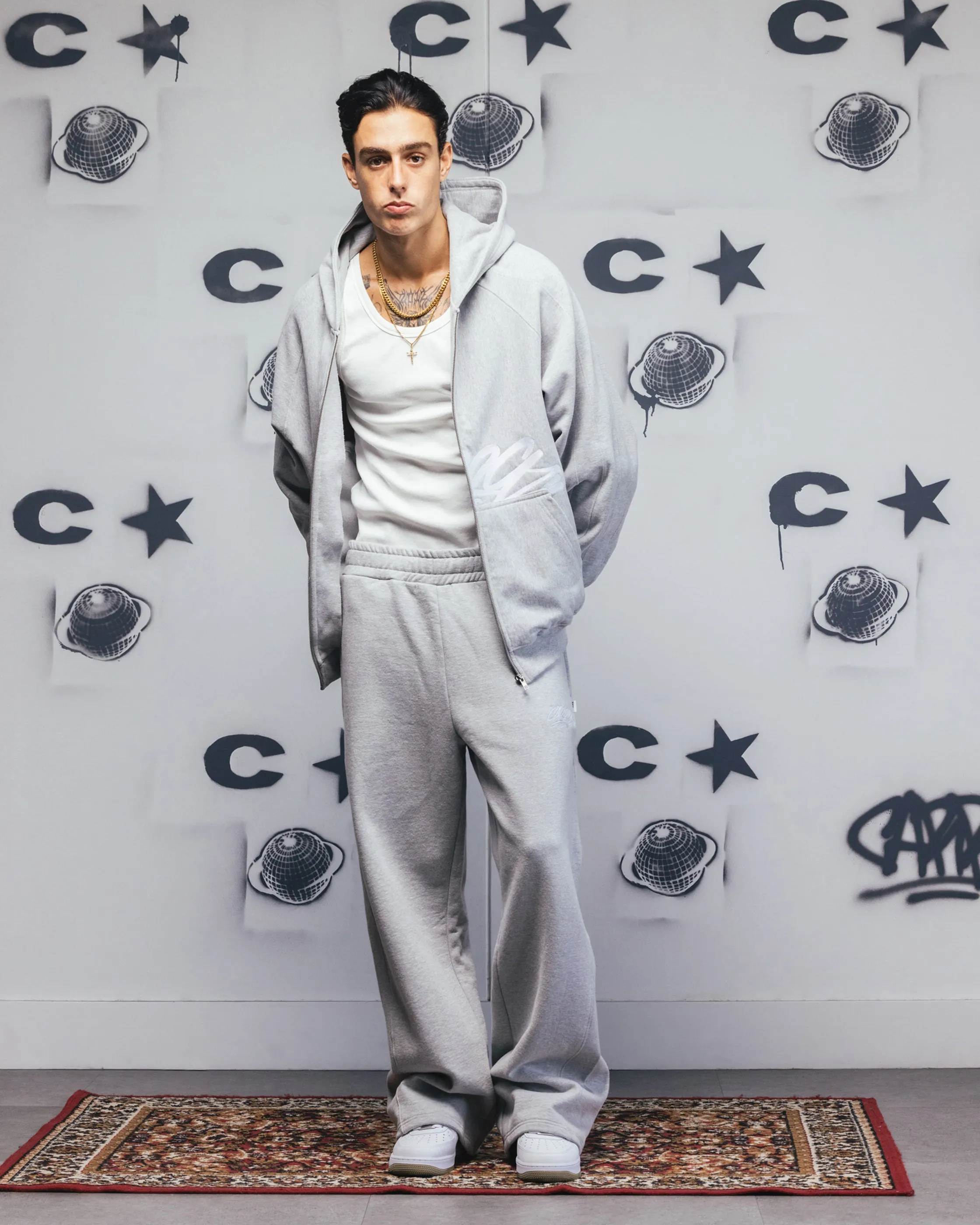 Carre Grit Trackpants Grey Marle