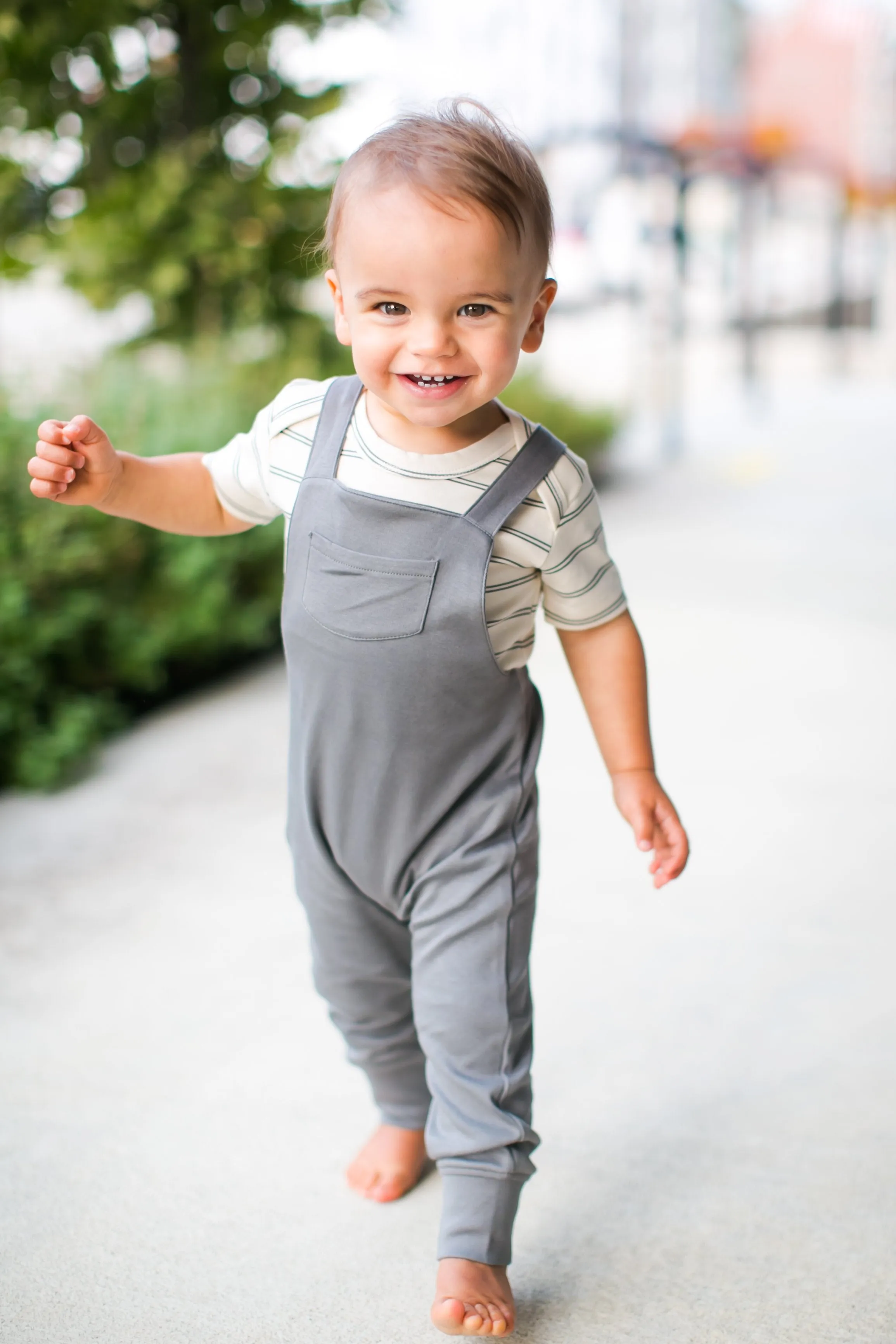 Colored Organics - Baby Oli Overalls in Pewter