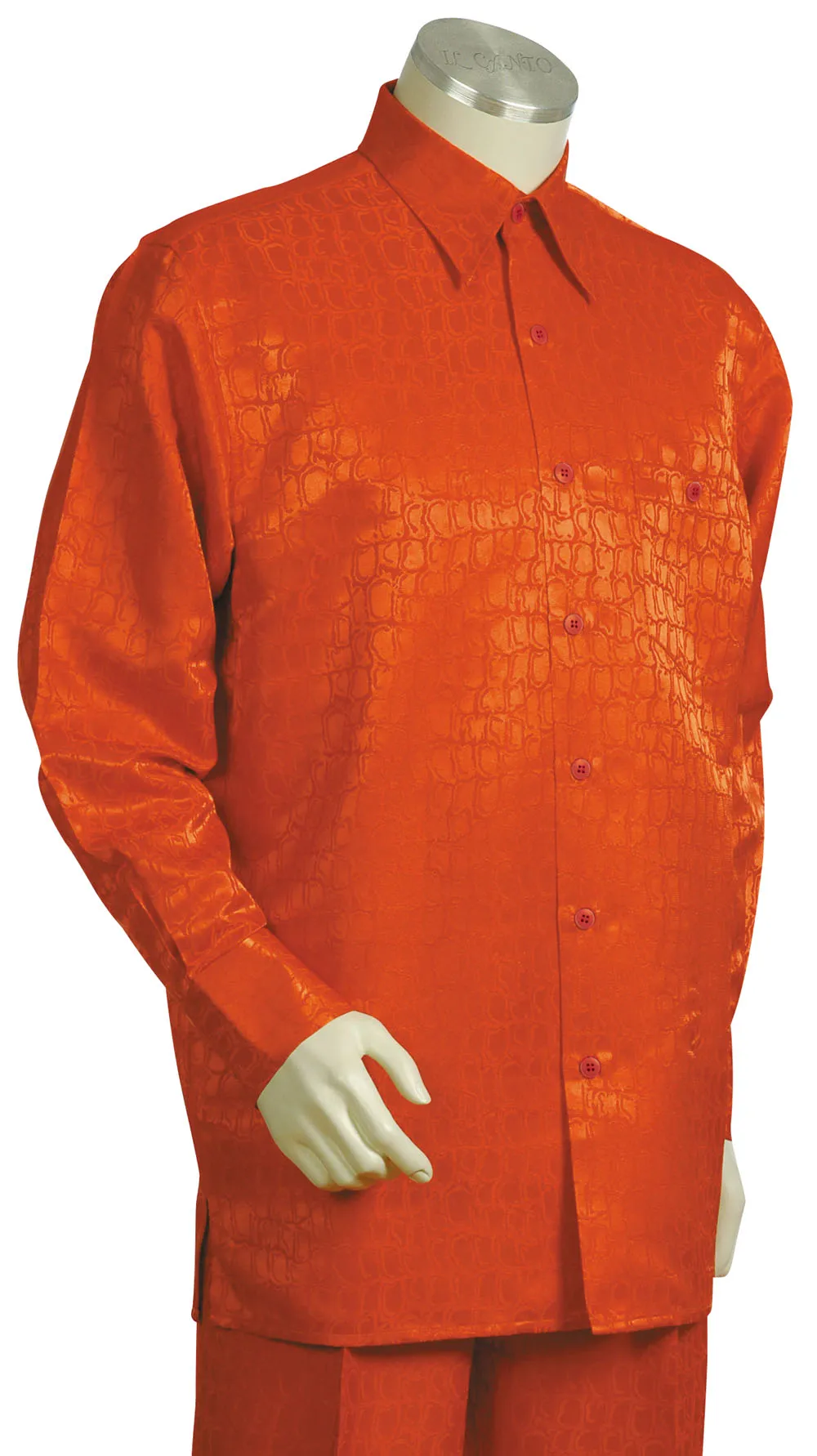 Crocodilian Scale Long Sleeve 2pc Walking Suit Set - Sky Blue