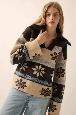 Cross-Country Collared Alpine Knit Sweater