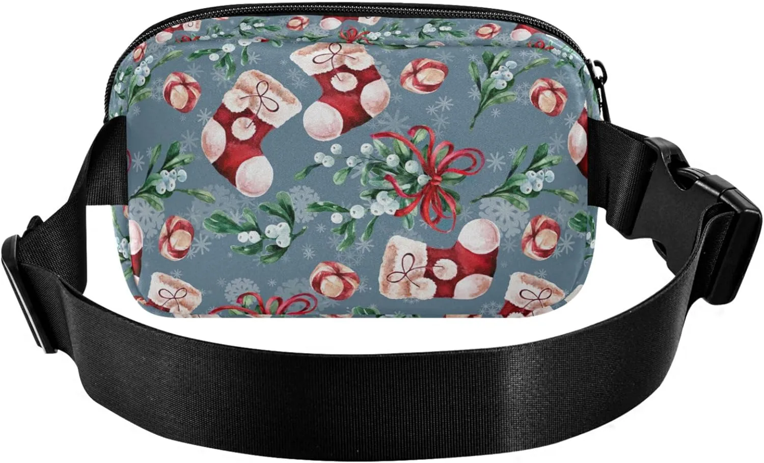 Custom Bright Christmas Sock Fir Fanny Packs Women Hip Pack Belt Bag Waterproof Fashion Waist Purse for Women