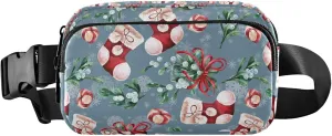 Custom Bright Christmas Sock Fir Fanny Packs Women Hip Pack Belt Bag Waterproof Fashion Waist Purse for Women