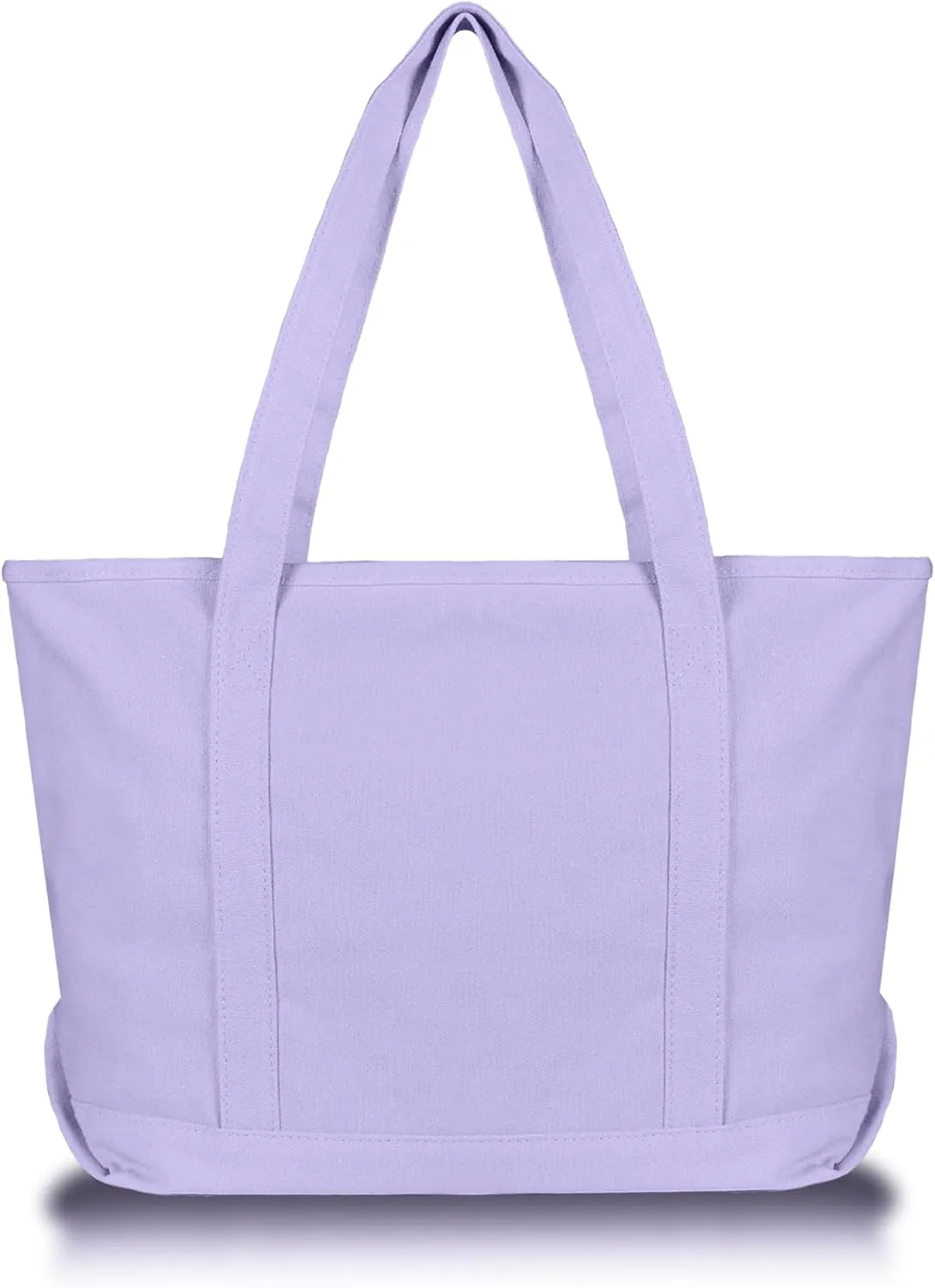 DALIX Womens 23" Deluxe 24 oz. Cotton Canvas Tote Bag Zippered in Lavender