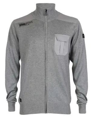 Dissident Gardiner zip up cardigan jacket in Mid Grey Marl