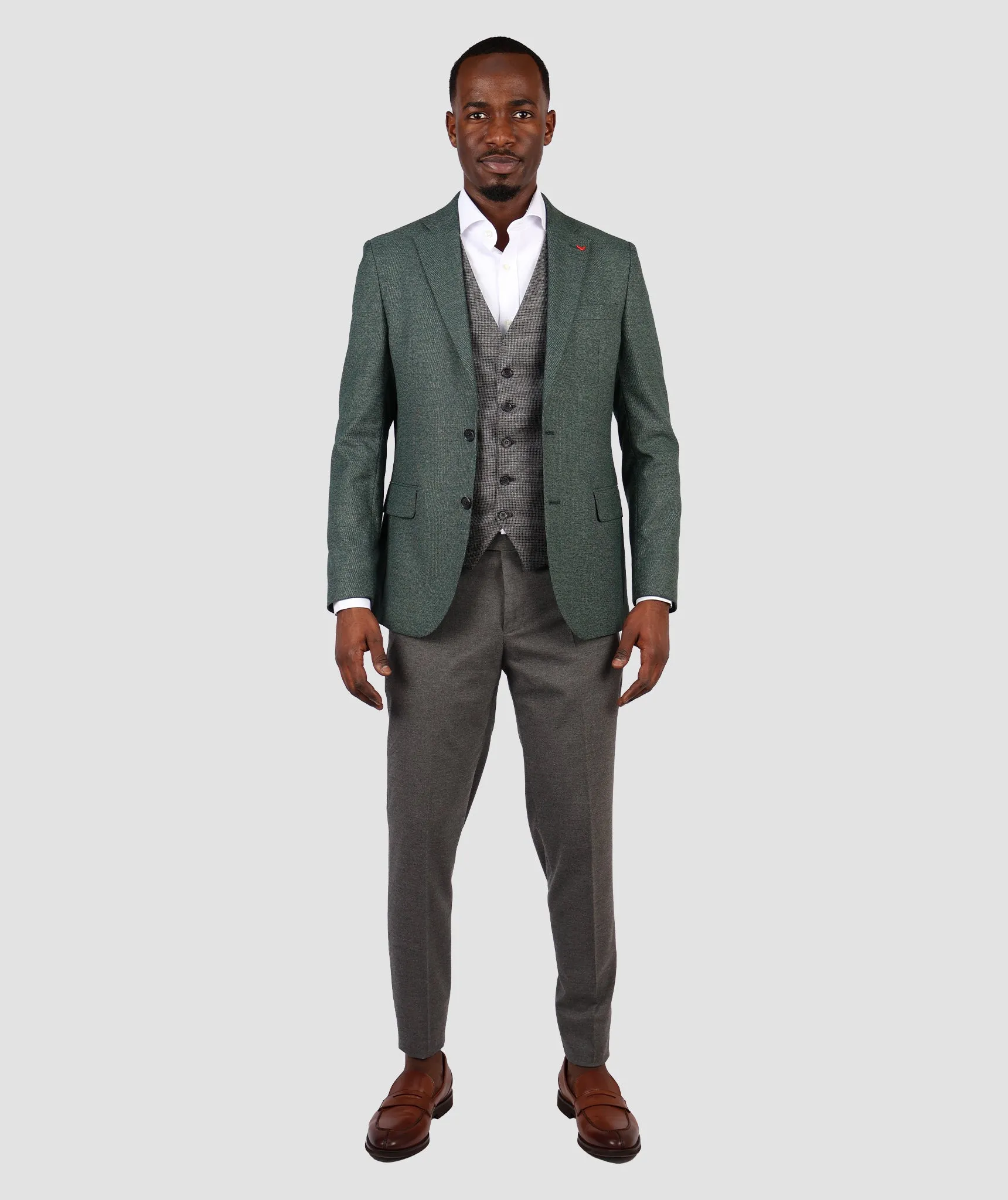 DS Damat Slim Fit Green 3 Pc Suit