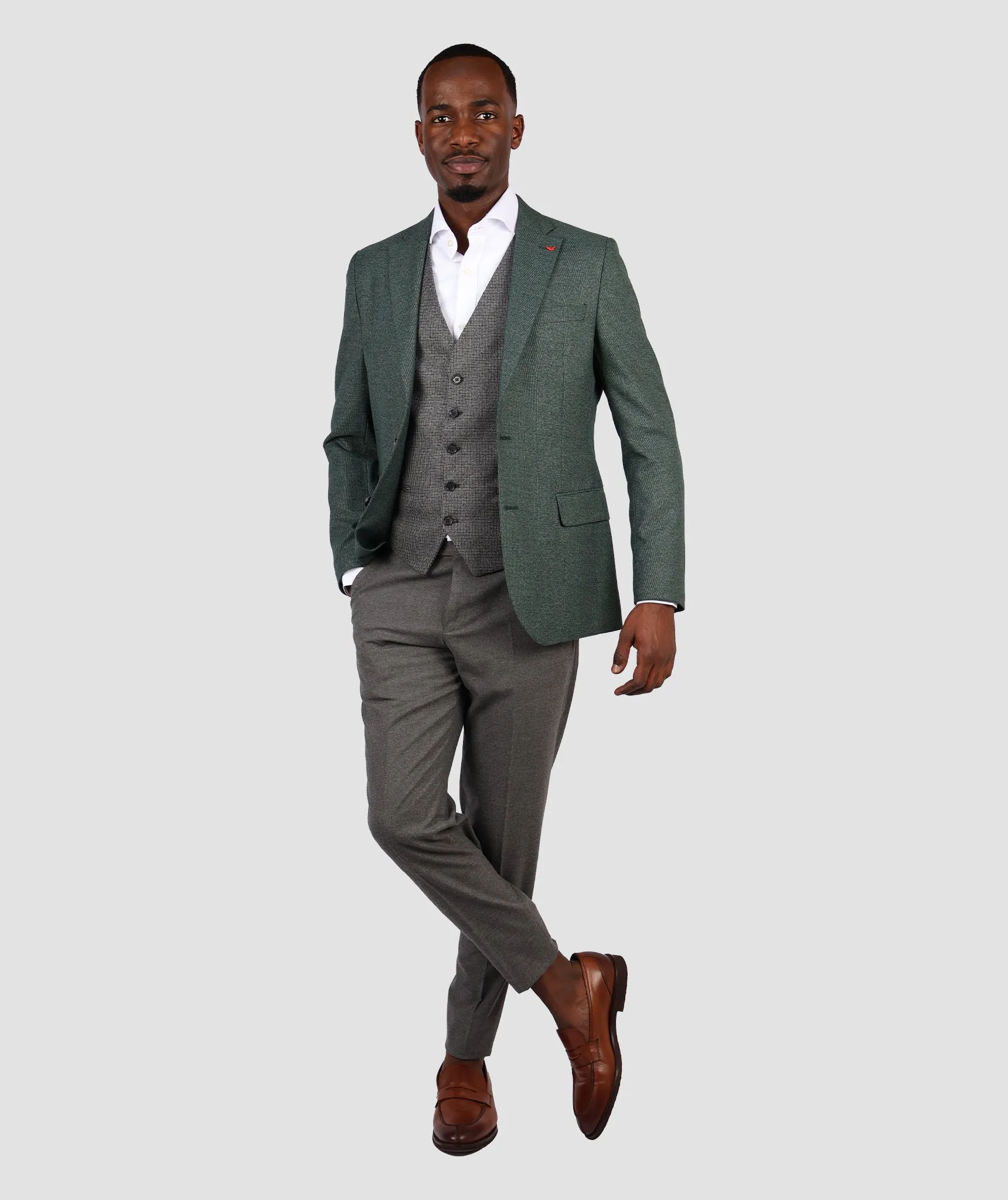 DS Damat Slim Fit Green 3 Pc Suit