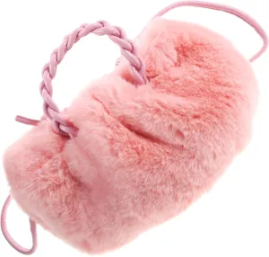 Elegant Women's Plush Bucket Bag Crossbody Handbag Winter Fashion Compact Messenger Bag for Occasions