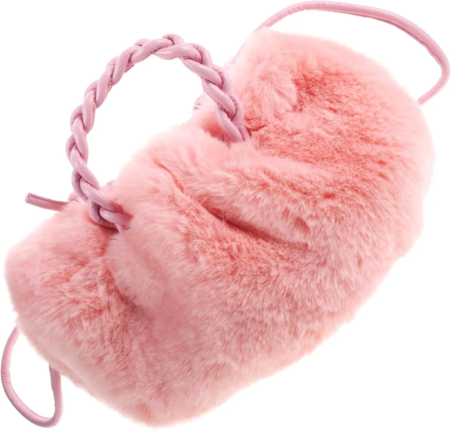 Elegant Women's Plush Bucket Bag Crossbody Handbag Winter Fashion Compact Messenger Bag for Occasions