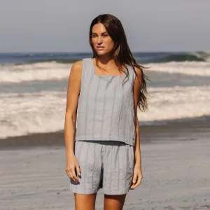 Eyelet Tank, Dusk Blue