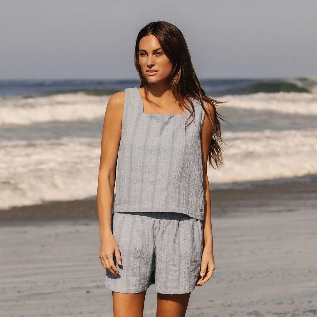 Eyelet Tank, Dusk Blue