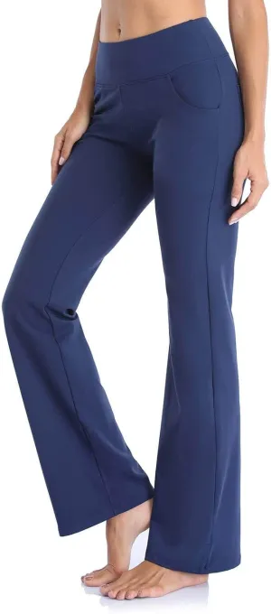 Flare Leggings for Women Short Length 25 Wide Trousers Straight Leg Pilates High Bootcut Yoga Pants for Women