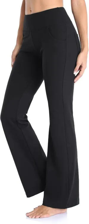 Flare Leggings for Women Short Length 25 Wide Trousers Straight Leg Pilates High Bootcut Yoga Pants for Women