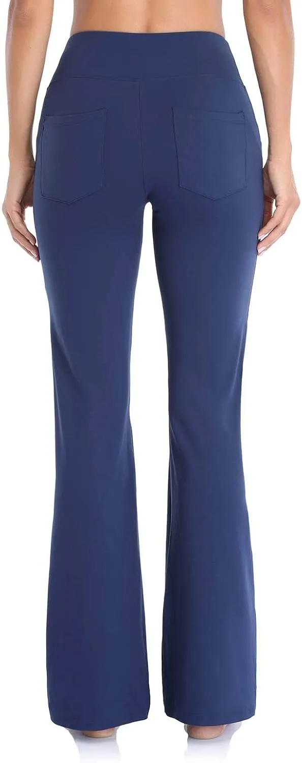 Flare Leggings for Women Short Length 25 Wide Trousers Straight Leg Pilates High Bootcut Yoga Pants for Women