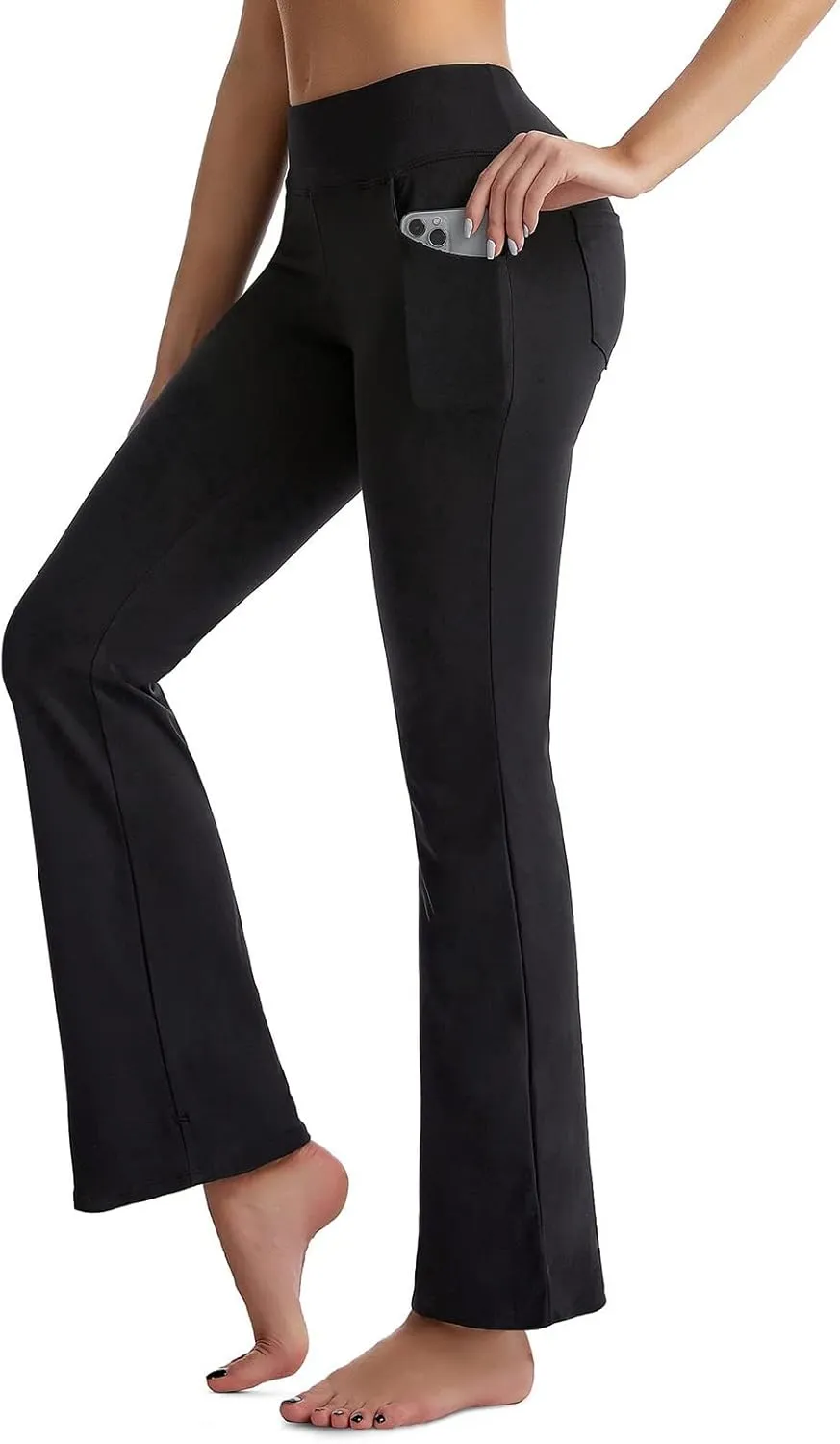 Flare Leggings for Women Short Length 25 Wide Trousers Straight Leg Pilates High Bootcut Yoga Pants for Women