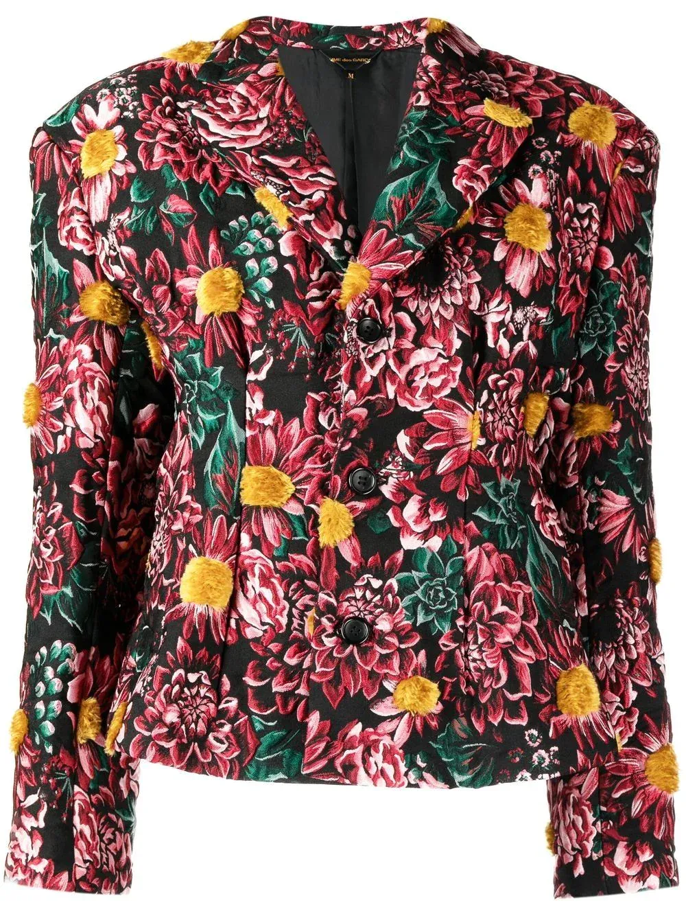 Flower Pattern Cut Jacquard Jacket