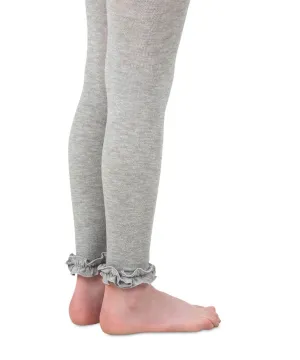 Footless Ruffle Tights, Heather Grey