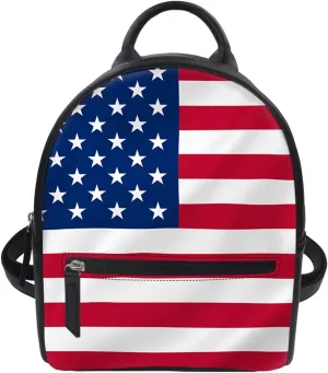 Forchrinse American Flag Mini Backpack Small Backpack Purse Satchel Top-Handle Shoulder Bag for Women Girls