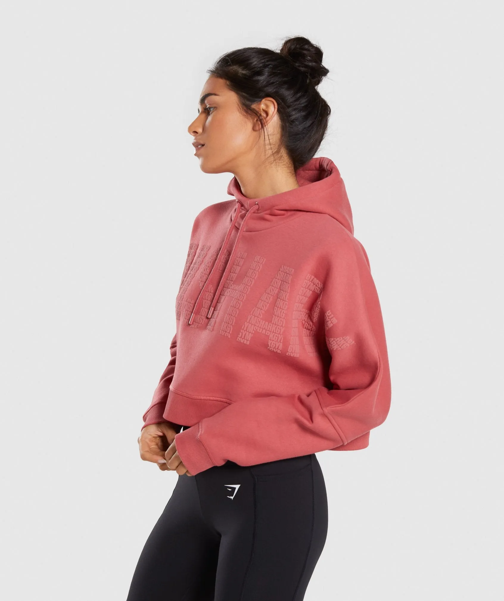 Gymshark Repeat Print Crop Pullover - Rose Brick