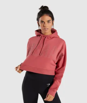 Gymshark Repeat Print Crop Pullover - Rose Brick