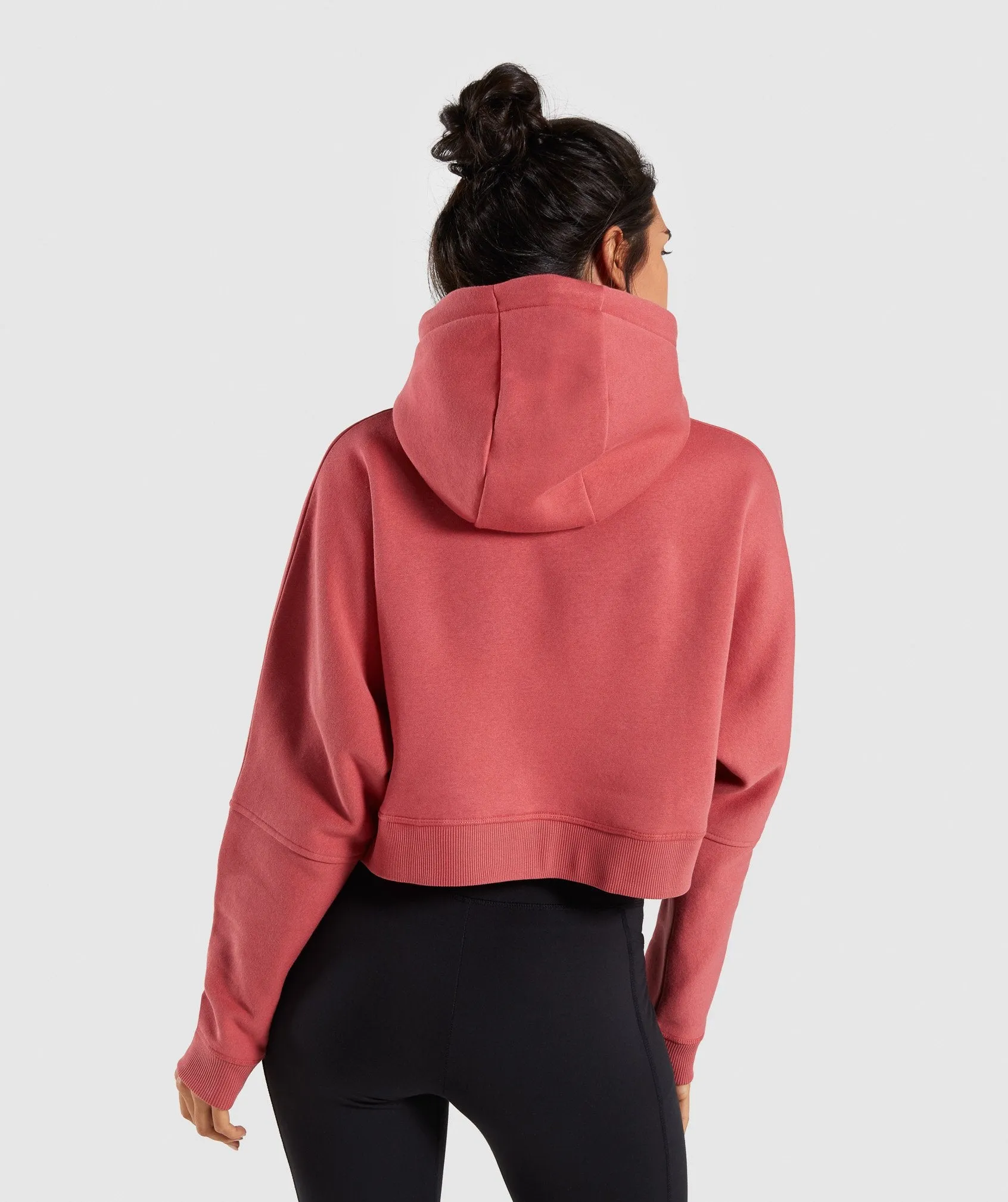 Gymshark Repeat Print Crop Pullover - Rose Brick