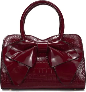 JHVYF Satchel Bag for Women Purse with Bow Crossbody Purse Top-Handle Handbag Trendy Shoulder Bag Work Tote Wine
