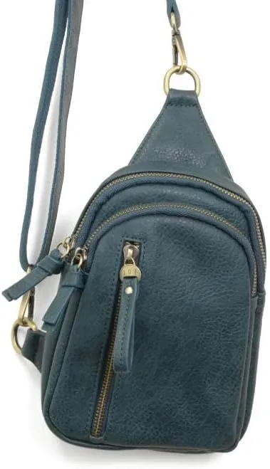 Joy Susan Skyler Sling Bag: Vegan Leather, Zippered Closure, Brass Plated Hardware