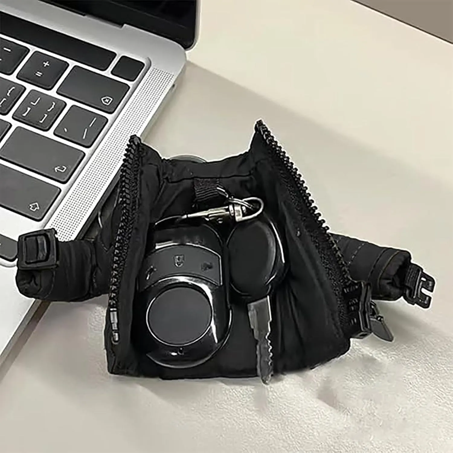 Key Chain Mini Down Coat, Funny Lightweight Stylish Bag Charm, Cool Leather Mini Jacket Keychain With Zipper
