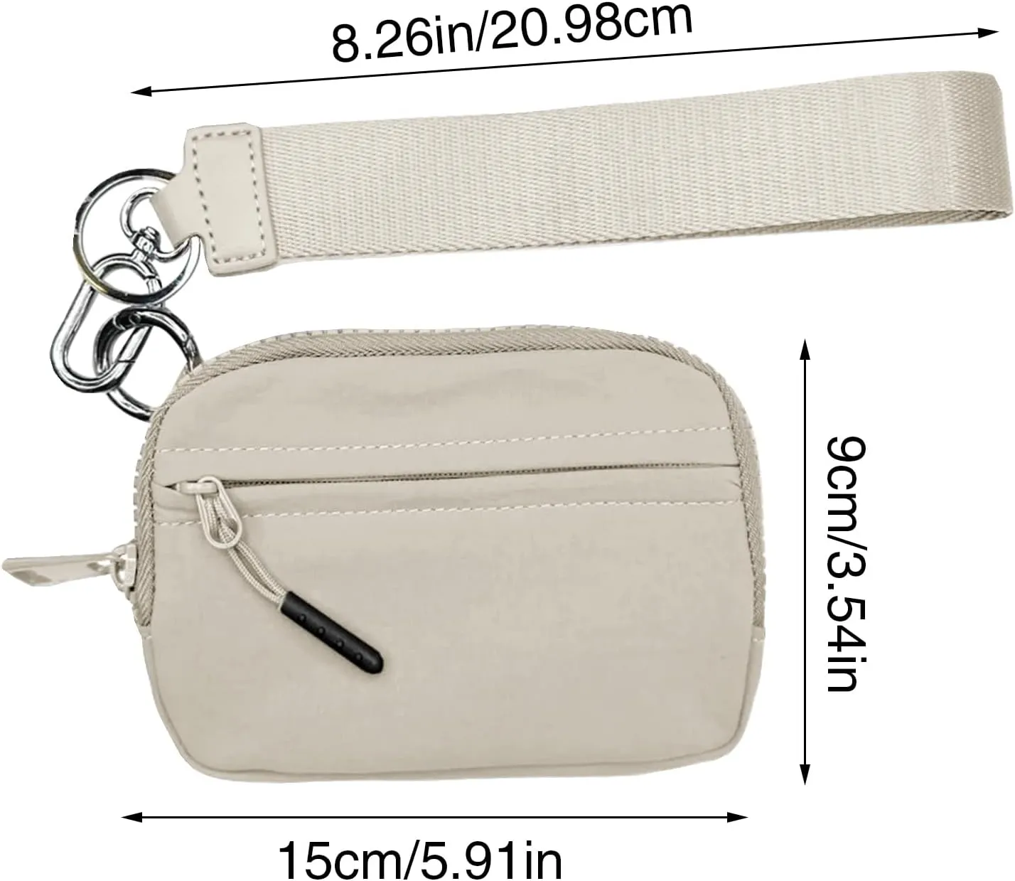keychains Wristlet Wallet - Compact Wristlet Wallet, Keyring Wristlet Purse | keychains Zip Bag, Waterproof Nylon Credit Card Wallet, Compact Zipper Card Case with Hand Strap for Women Men Kids