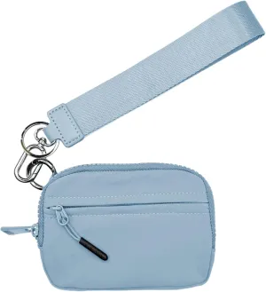 keychains Wristlet Wallet - Compact Wristlet Wallet, Keyring Wristlet Purse | keychains Zip Bag, Waterproof Nylon Credit Card Wallet, Compact Zipper Card Case with Hand Strap for Women Men Kids