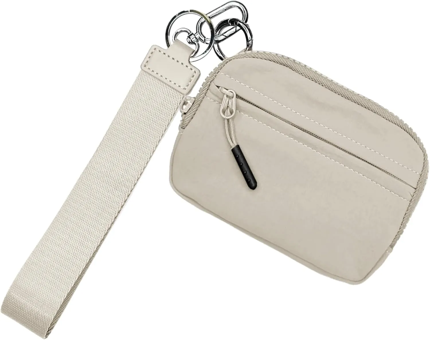 keychains Wristlet Wallet - Compact Wristlet Wallet, Keyring Wristlet Purse | keychains Zip Bag, Waterproof Nylon Credit Card Wallet, Compact Zipper Card Case with Hand Strap for Women Men Kids