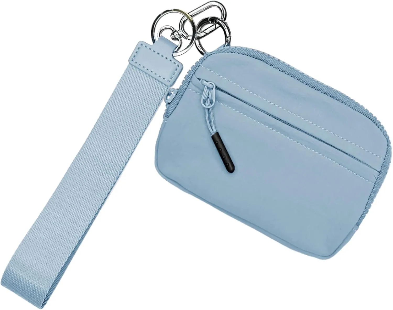 keychains Wristlet Wallet - Compact Wristlet Wallet, Keyring Wristlet Purse | keychains Zip Bag, Waterproof Nylon Credit Card Wallet, Compact Zipper Card Case with Hand Strap for Women Men Kids