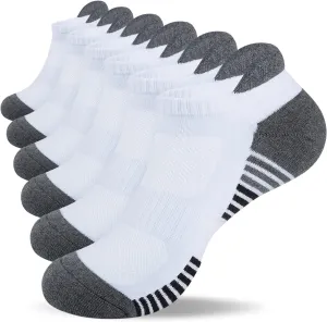 Lapulas Athletic Running Ankle Socks, Low Cut Cushioned Anti-Blister Tab Sports Socks Men Women 6Pairs