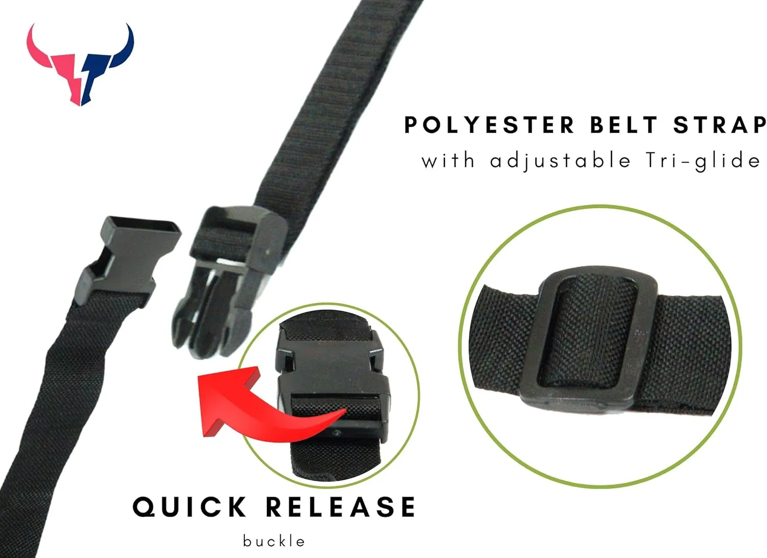 Leather Fanny Pack with Multiple Zippered Compartments, Black (1405, Black)